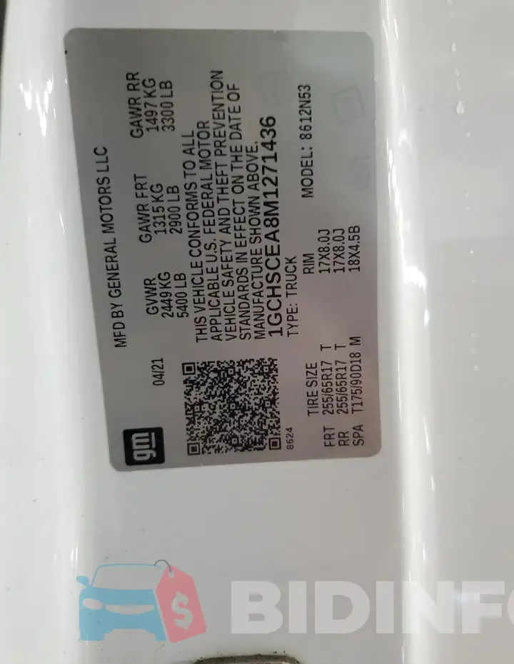 1GCHSCEA8M1271436 Photo# 12