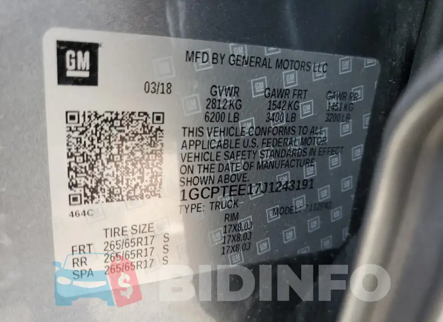 1GCPTEE17J1243191 Photo# 12