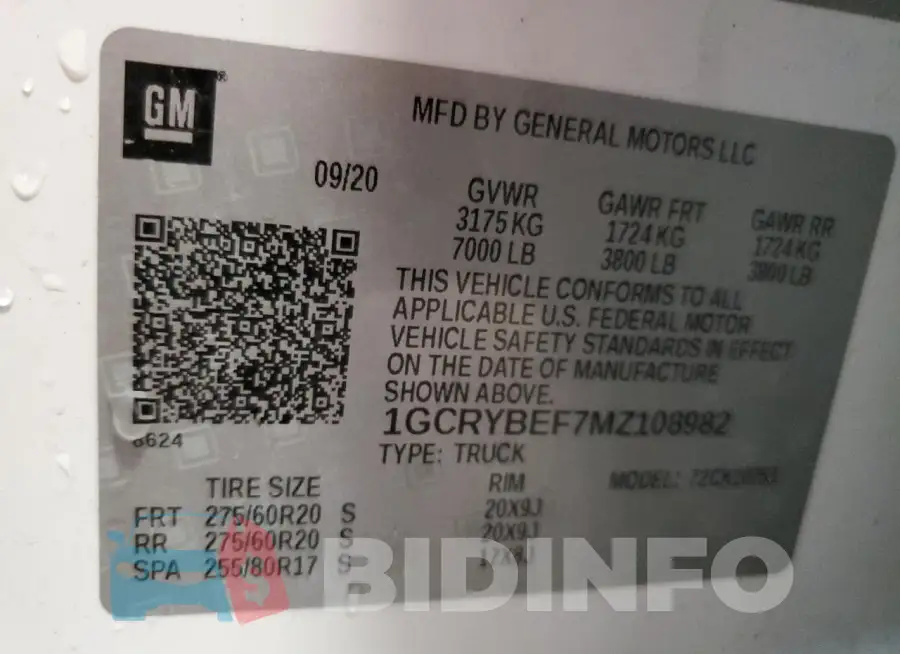 1GCRYBEF7MZ108982 Photo# 12