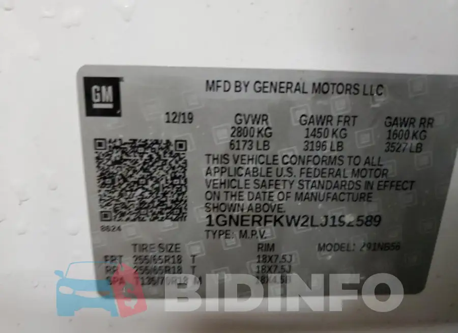 1GNERFKW2LJ192589 Photo# 13
