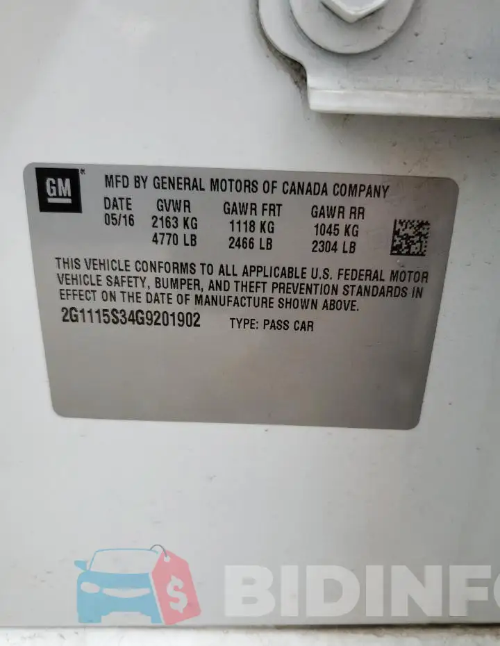 2G1115S34G9201902 Photo# 13