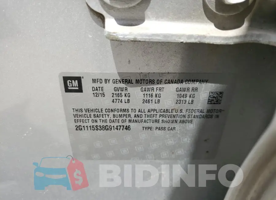 2G1115S38G9147746 Photo# 12