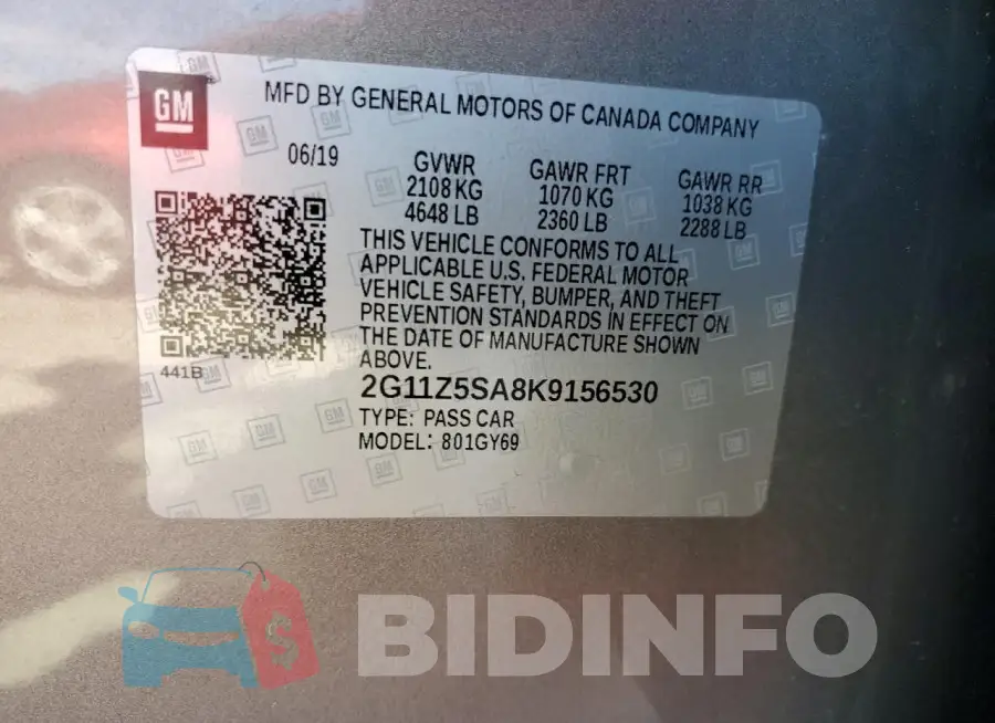 2G11Z5SA8K9156530 Photo# 12
