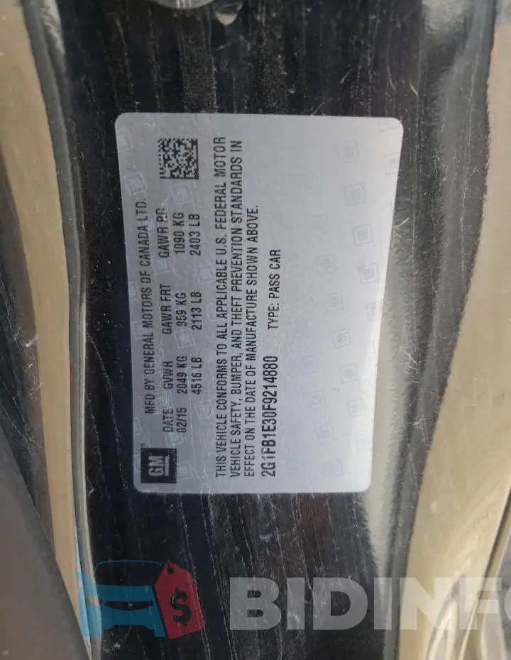 2G1FB1E30F9214880 Photo# 12
