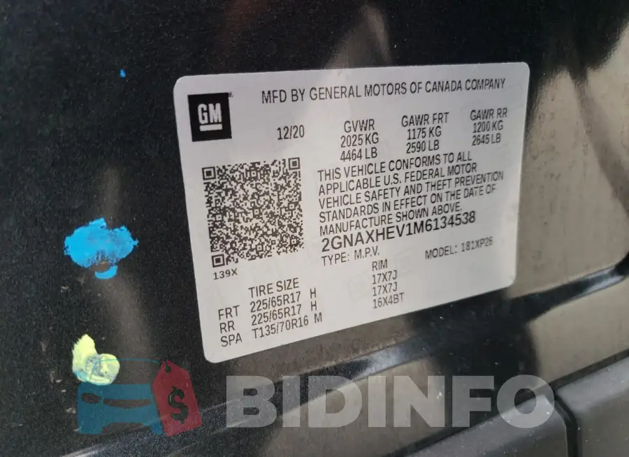 2GNAXHEV1M6134538 Photo# 13