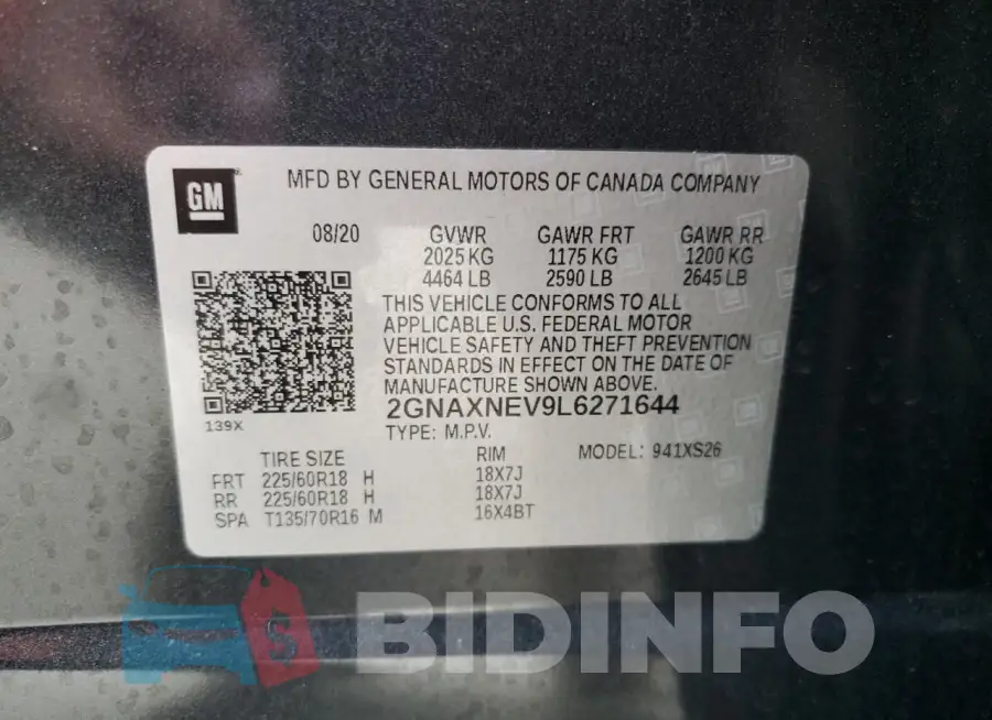 2GNAXNEV9L6271644 Photo# 14