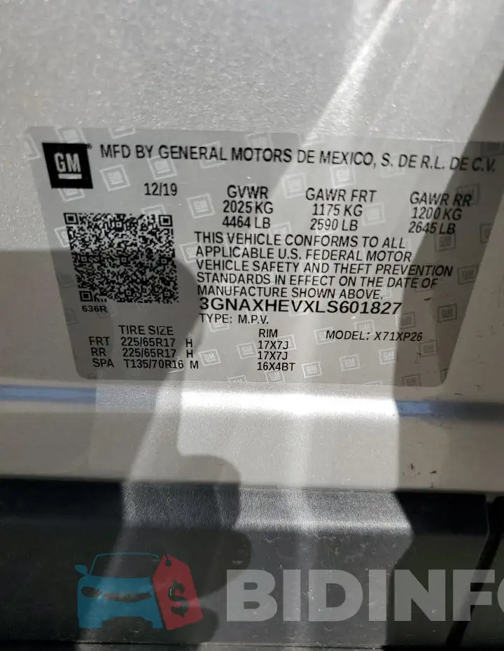 3GNAXHEVXLS601827 Photo# 12