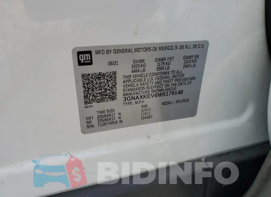 3GNAXKEV6MS179148 Photo# 14