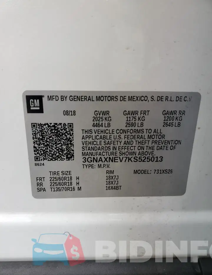 3GNAXNEV7KS525013 Photo# 12