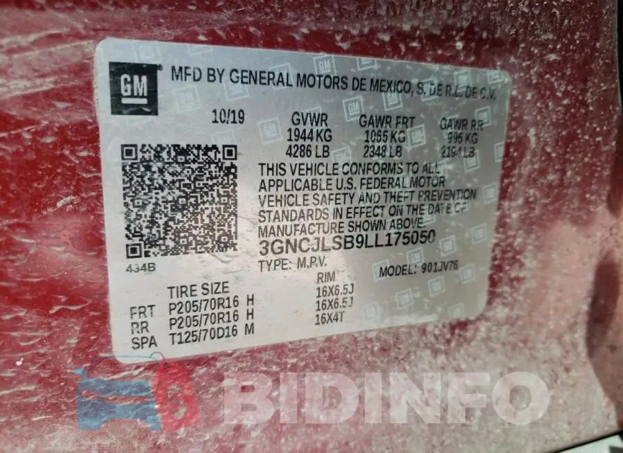 3GNCJLSB9LL175050 Photo# 13