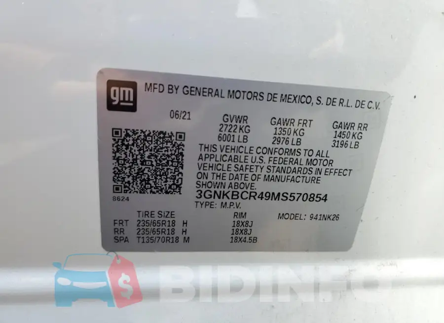3GNKBCR49MS570854 Photo# 13