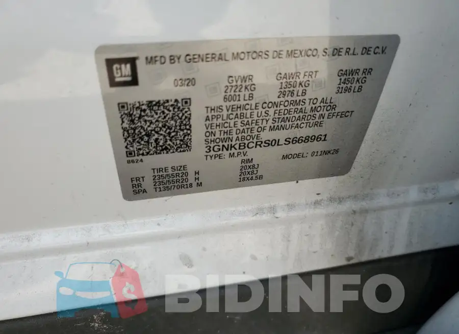 3GNKBCRS0LS668961 Photo# 13