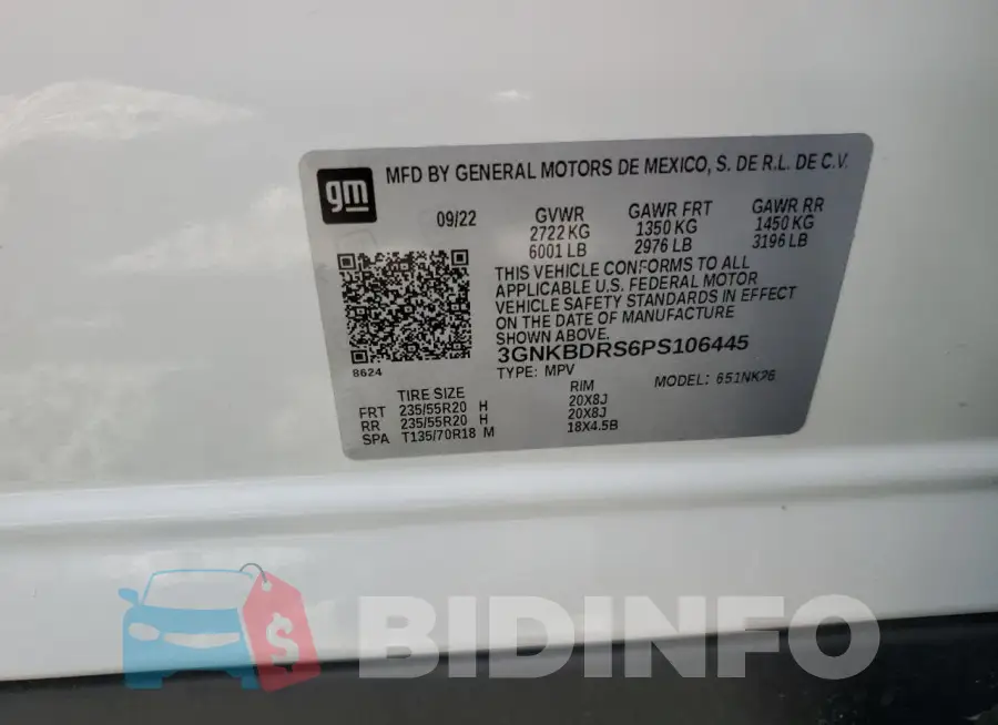 3GNKBDRS6PS106445 Photo# 13