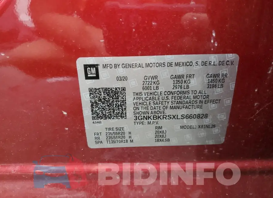 3GNKBKRSXLS660828 Photo# 13