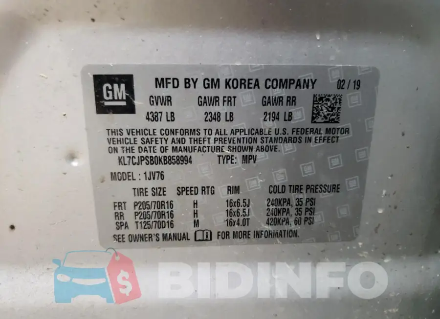 KL7CJPSB0KB858994 Photo# 12