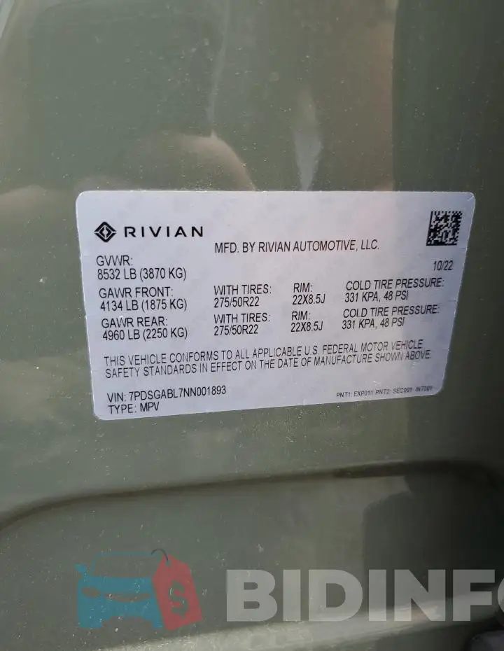 7PDSGABL7NN001893 Photo# 13
