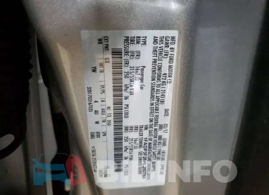 1FADP3F26HL250768 Photo# 12