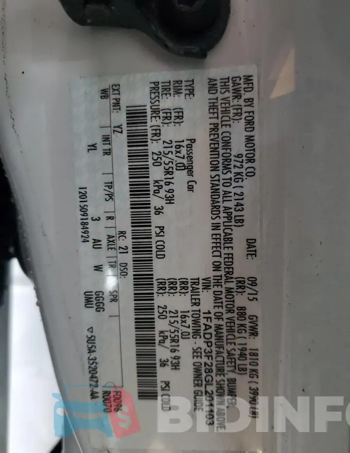 1FADP3F28GL201103 Photo# 12