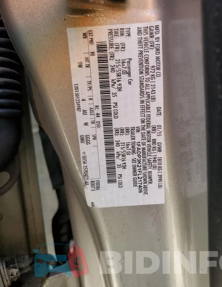 1FADP3K21FL217406 Photo# 13