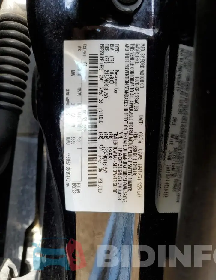 1FADP3L98GL383418 Photo# 12