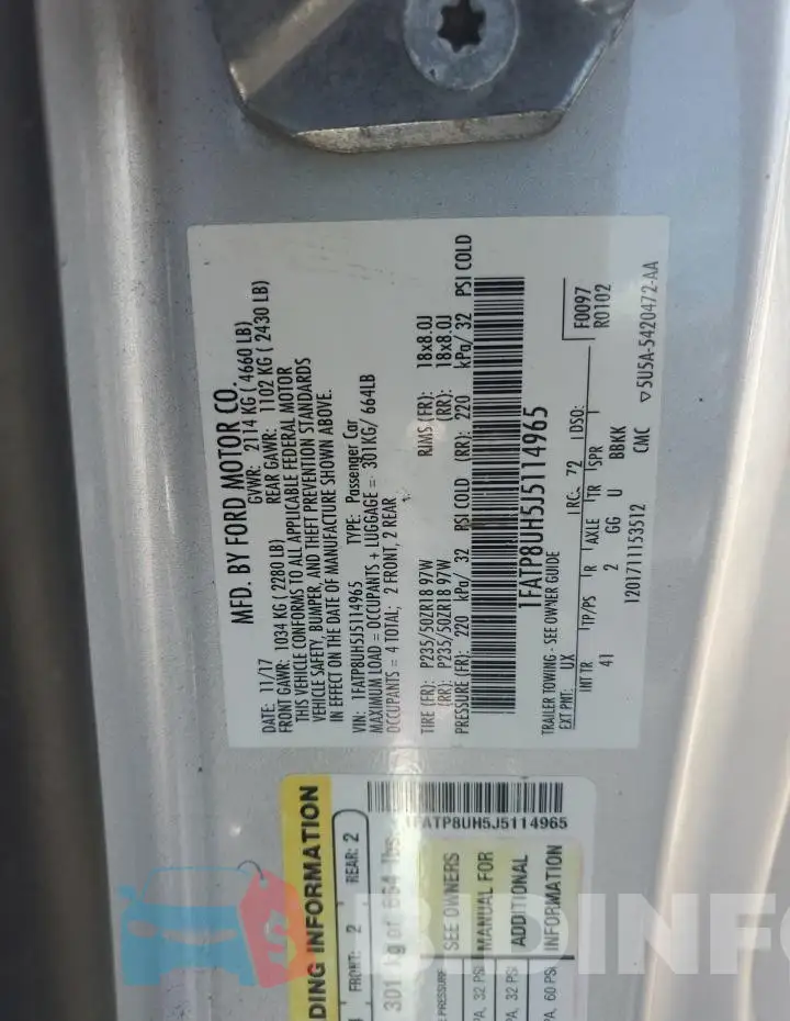 1FATP8UH5J5114965 Photo# 12