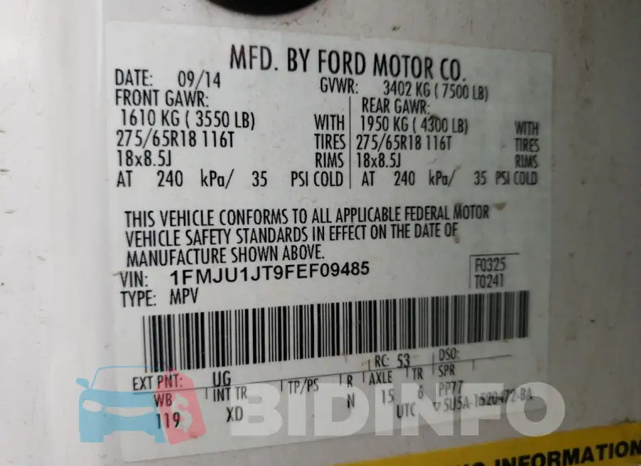 1FMJU1JT9FEF09485 Photo# 13