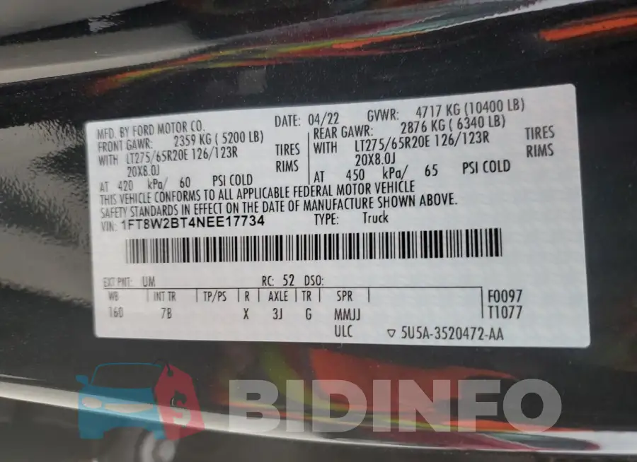 1FT8W2BT4NEE17734 Photo# 12