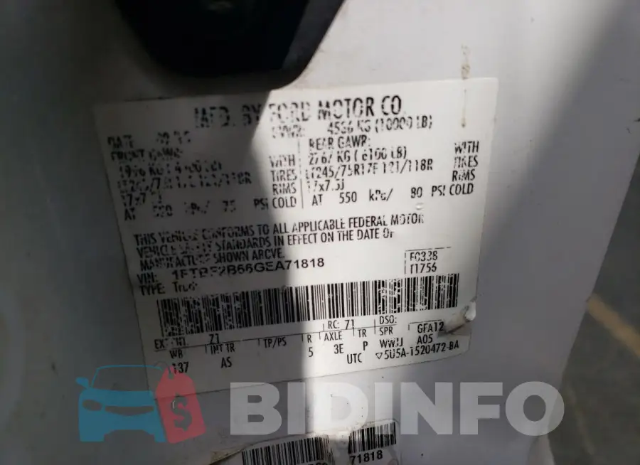 1FTBF2B66GEA71818 Photo# 12