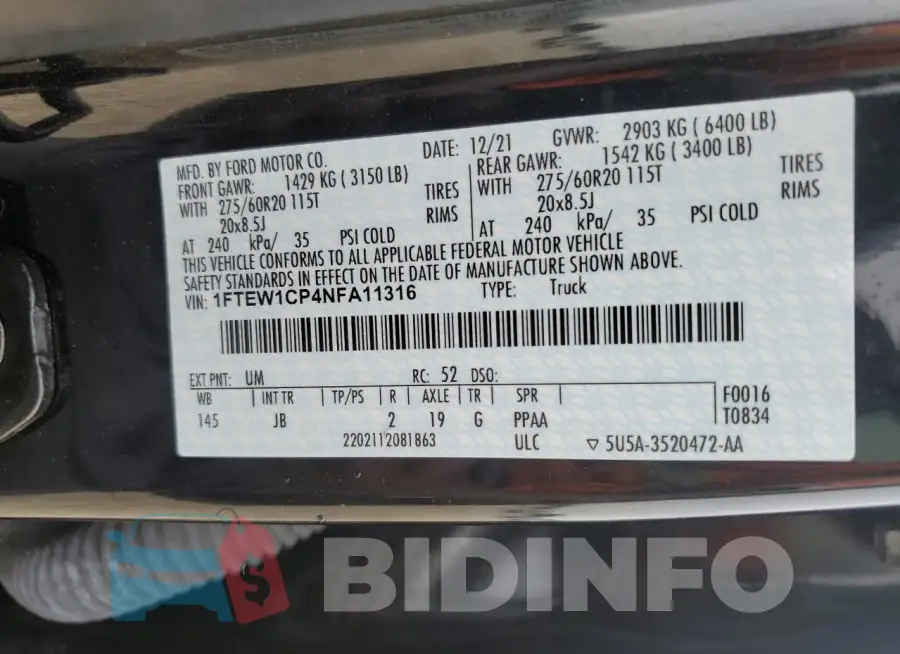 1FTEW1CP4NFA11316 Photo# 12