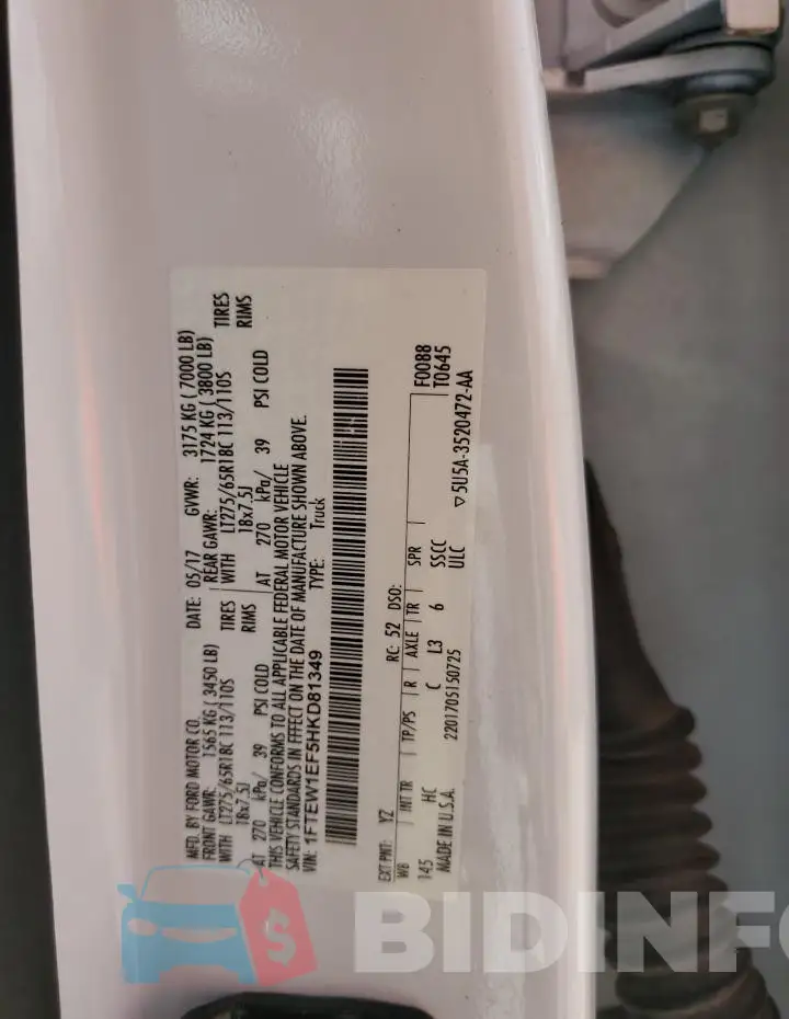 1FTEW1EF5HKD81349 Photo# 12