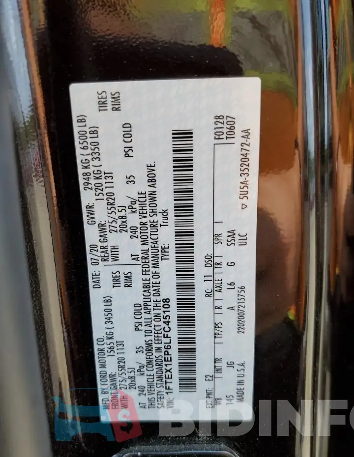 1FTEX1EP6LFC45108 Photo# 12