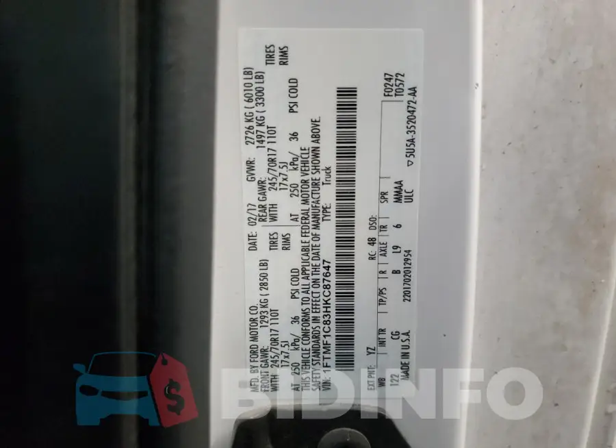 1FTMF1C83HKC87647 Photo# 12