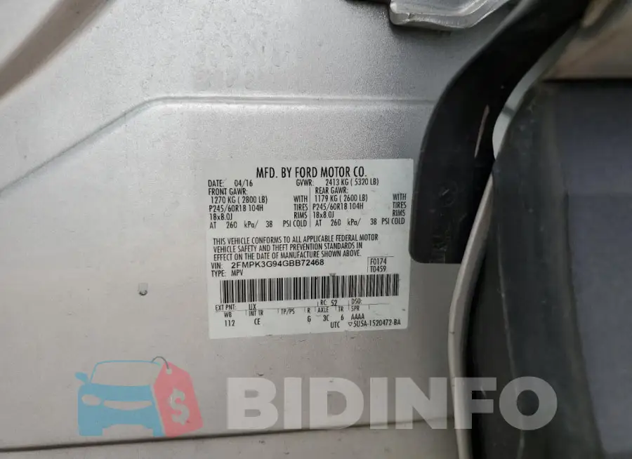 2FMPK3G94GBB72468 Photo# 13