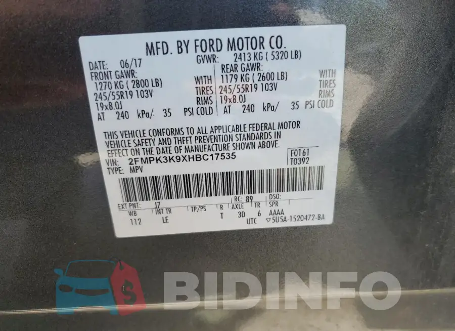2FMPK3K9XHBC17535 Photo# 12