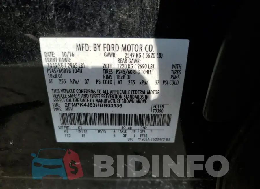 2FMPK4J83HBB03536 Photo# 13