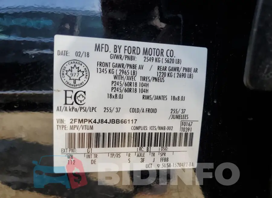 2FMPK4J84JBB66117 Photo# 13