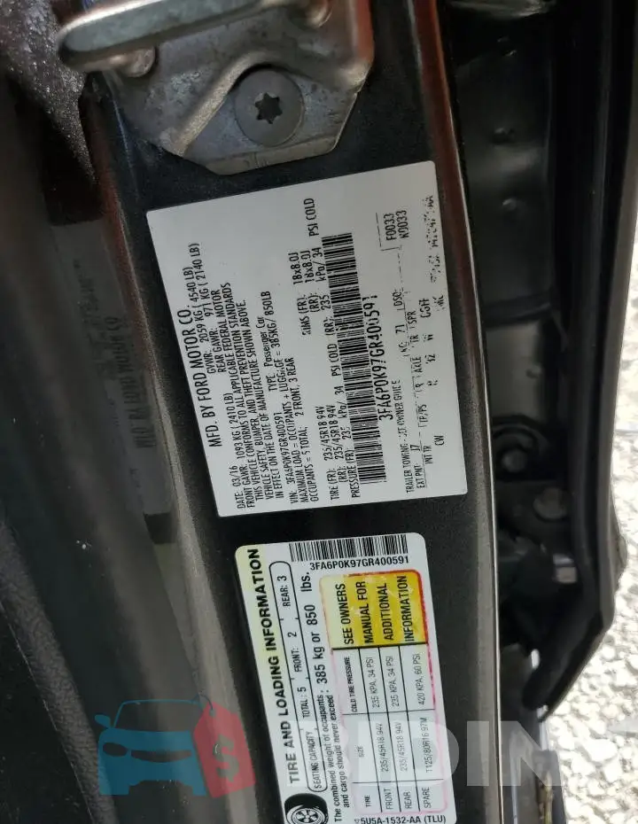 3FA6P0K97GR400591 Photo# 12