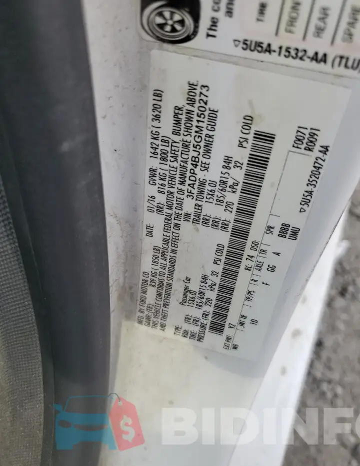 3FADP4BJ5GM150273 Photo# 12