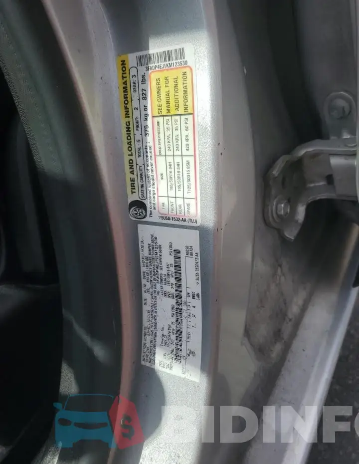 3FADP4EJ1KM123530 Photo# 10