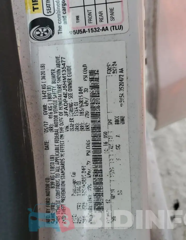 3FADP4EJ5HM135477 Photo# 13