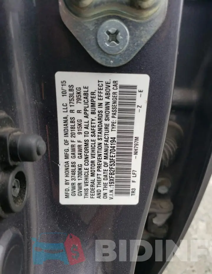 19XFB2F53FE704194 Photo# 12