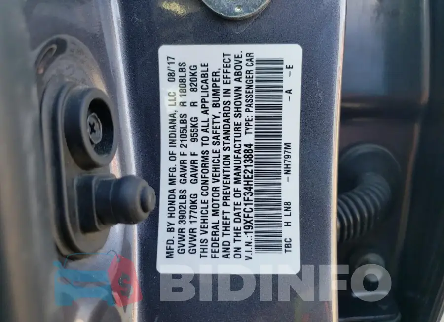 19XFC1F34HE213884 Photo# 13