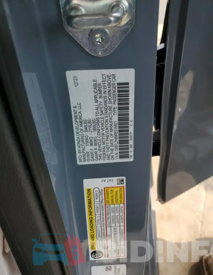 19XFL2H89RE015821 Photo# 12
