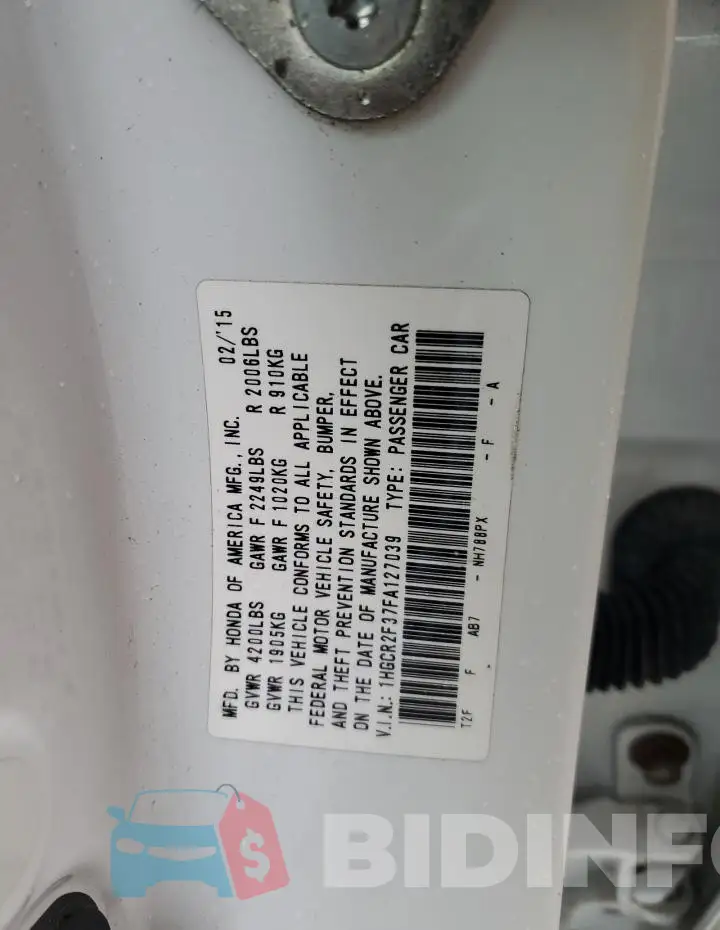1HGCR2F37FA127039 Photo# 13