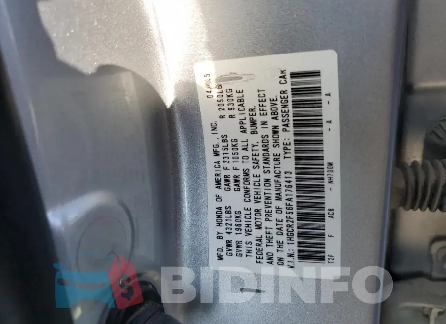 1HGCR2F56FA176413 Photo# 13