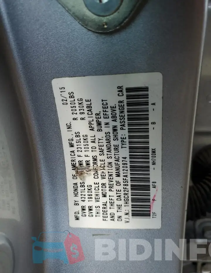 1HGCR2F85FA120974 Photo# 12
