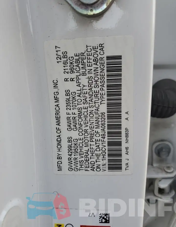 1HGCV1F49JA063206 Photo# 12
