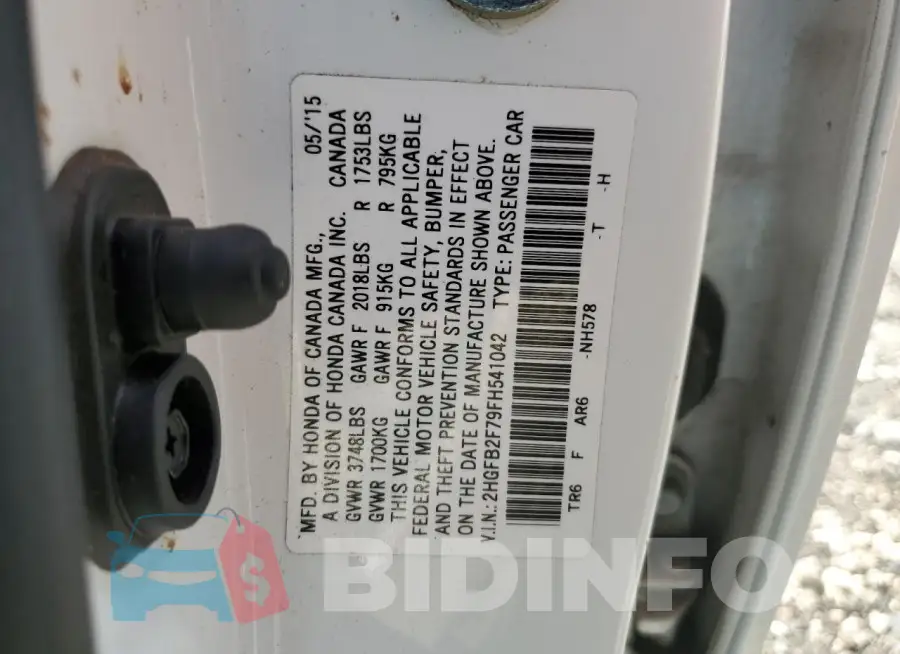 2HGFB2F79FH541042 Photo# 12