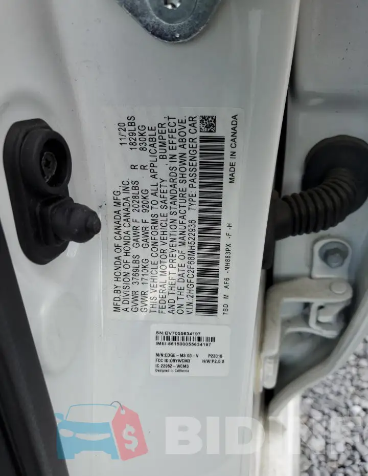 2HGFC2F68MH522936 Photo# 12