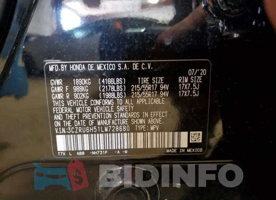 3CZRU6H51LM728680 Photo# 13